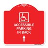 Signmission W/ NY Approved Isa Accessible Parking on Up Arrow W/ Graphic Alum Sign, 18" x 18", RW-1818-22697 A-DES-RW-1818-22697